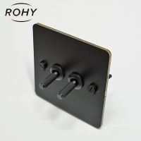 Black Stripe 110 250V Electrical Sockets Light Switch Toggle Switches USB Outlets Stainless Steel Wall Plugs