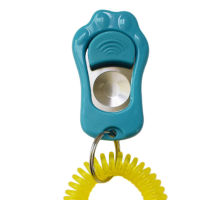 Perfk Plastic Dog Whistle Clicker Pet Dog Trainer with Wrist Strap Blue