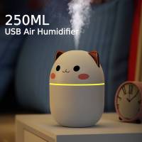 【DT】  hot250ml Car Air Humidifier Cute Kawaiil Aroma Diffuser With Light Cool Mist Spray For Car Home Air Purifier USB Air Humidifier