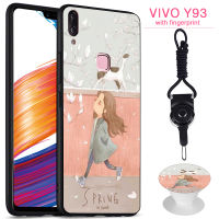 โทรศัพท์เคสสำหรับ VIVO Y93 (ลายนิ้วมือ) สมาร์ทโฟน Full เคสปิดแบบซิลิโคน Backboard ป้องกัน DROP - Anti - Scratch ฟรีของขวัญที่วางโทรศัพท์และเชือก