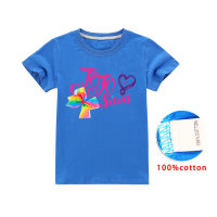 Jojo siwa สาวเด็กแขนสั้นเสื้อยืดการ์ตูนเด็กผ้าฝ้าย 100% เสื้อยืดเด็กเสื้อผ้า a1333 แฟชั่นสบายๆหลวมความชื้น wicking ด้านบน