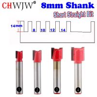 1PC 8mm Shank คุณภาพสูง Short Straight / Dado Router Bit Set 8,10,12,14mm Diameter Wood Cutting Tool－Chwjw