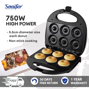 1200W Mini Donut Maker Machine for Kid-Friendly Breakfast, Makes 7 Doughnuts