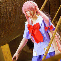 Cos Mirai Nikki Gasai Yuno คอสเพลย์อะนิเมะฤดูร้อนชุดนักเรียนฮาโลวีนเวทีเล่นเครื่องแต่งกาย