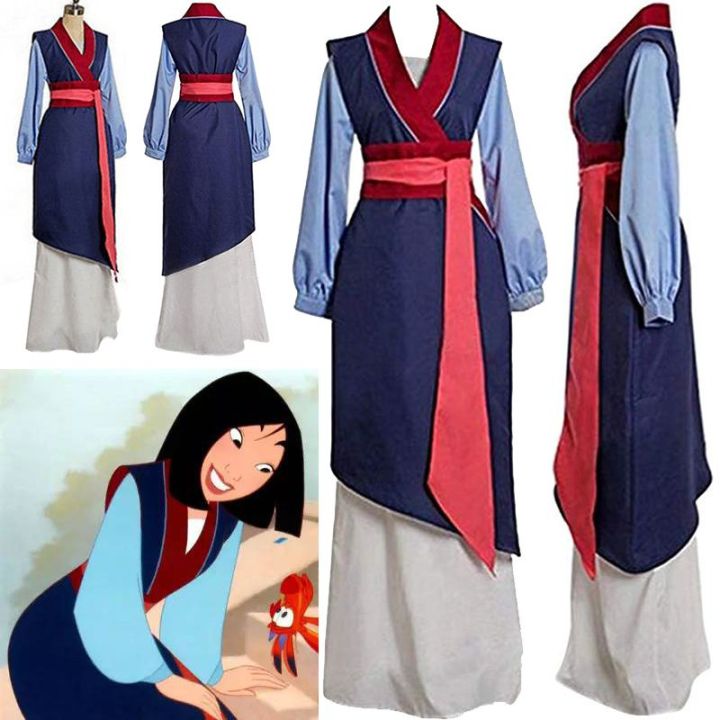 Kids Women Mulan Traditional Kimono Dress Kid Adult Women Halloween ...