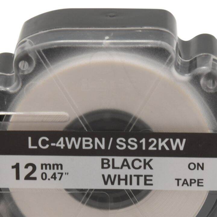 5-pack-replace-lk-4wbn-lc-4wbn9-ss12kw-label-tapes-for-epson-labelworks-lw300-lw400-lw500-lw700-black-on-white-1-2-inch-x-26-2-feet-12mm-x-8m