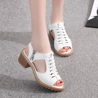 COD DSGRTYRTUTYIY Sandals Female Summer Flat Thick Heel Roman Student Fish Mouth