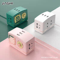 JIASHI ปลั๊กแถวย้อนยุคพร้อมช่องเสียบ Usb Led ไฟชี้บอกซอฟท์อุปกรณ์ออฟฟิศตั้งโต๊ะอเนกประสงค์สวยงามและใช้งานได้จริง