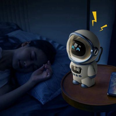 Astronaut Smart Bluetooth Speaker New Digital Alarm Clock FM Radio Easy To Use A