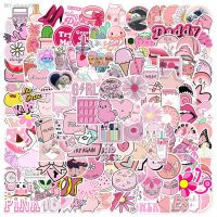 50/100/150pcs Cartoon Pink Girls Stickers Aesthetic Graffiti For Suitcase Suitcase Waterproof DIY Decals