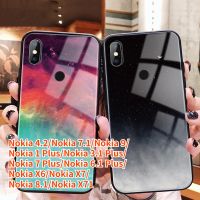 RTY เคสสำหรับ Nokia แก้ว6.1 Plus / Nokia 3.1 Plus / Nokia 8.1 / Nokia 7.1 / Nokia 4.2 / Nokia 1 Plus / Nokia X6 Nokia X7 Nokia X7 1 Nokia 9 / Nokia 7 Plus เคสพื้นที่กันชนกระจกเทมเปอร์ป้องกันเคสโทรศัพท์ฝาหลังแบบบาง