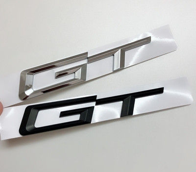 5X Chrome Black GT Car Badge Sticker Auto Body ABS Plastic Emblem Decal For BMW X1 X3 X5 X6 E83 F25 GT Accessories Car Styling
