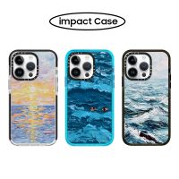 Casetify Oil Painting Series Sunset Waves Soft Silicone TPU Case Cover For iPhone 14 11 12 13 Pro Max Casing