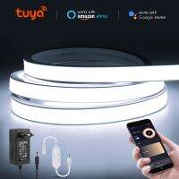 เทปซิลิกาเทปเจล24V แถบไฟ LED แสงนีออนแอปพลิเคชั่น Tuya Smart Wifi ควบคุมด้วยเสียงปากการูปหัวใจ Hiasan Kamar Alexa Home