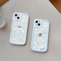 Sanrio เคสสุนัข Cinnamoroll กันกระแทกเต็มตัวลายการ์ตูนเคสโทรศัพท์มือถือสวยสำหรับ iPhone 15 Pro Max เคสโทรศัพท์นิ่มสำหรับ iPhone 14 Pro Max เคสเคสกันกระแทกสำหรับ Apple 13 12 Mini 11 XS XR 8 7 Plus 6 S เคสห่อหุ้ม