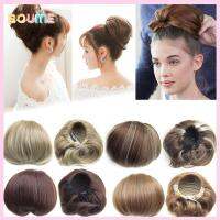 ZZ-EYE อุปกรณ์เสริมวิกผม ต่อผมหางม้า ชิญอง ผมสังเคราะห์ Scrunchie Updo เฮปเบิร์นเฮด ตรงบัน แฮร์พีซ