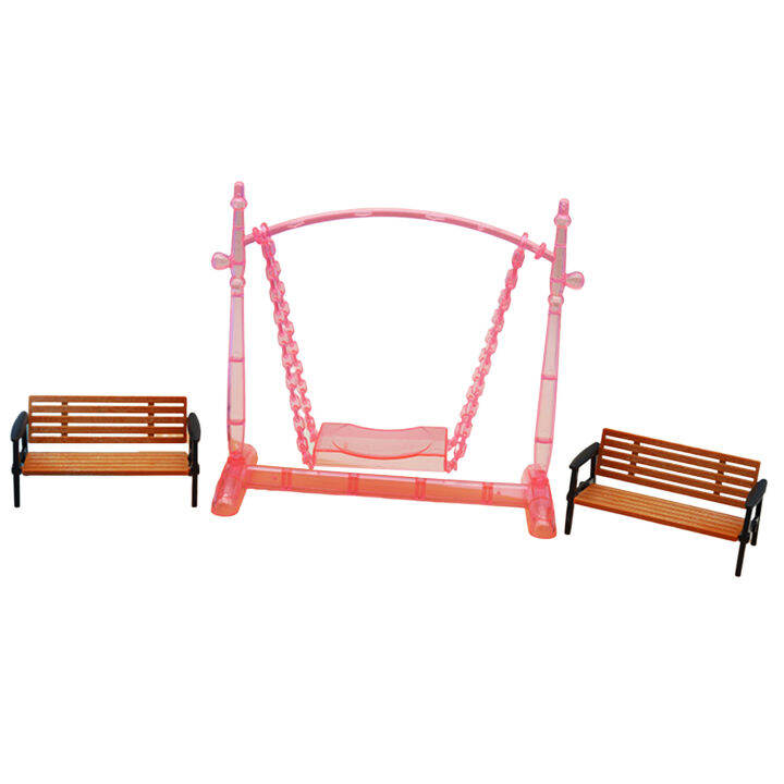 1 Set Dollhouse Swing High Simulation Realistic Miniature Park Bench