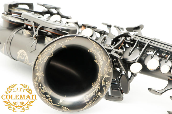 แซกโซโฟน-saxophone-curved-soprano-coleman-clc-552s-matt-black-nickel