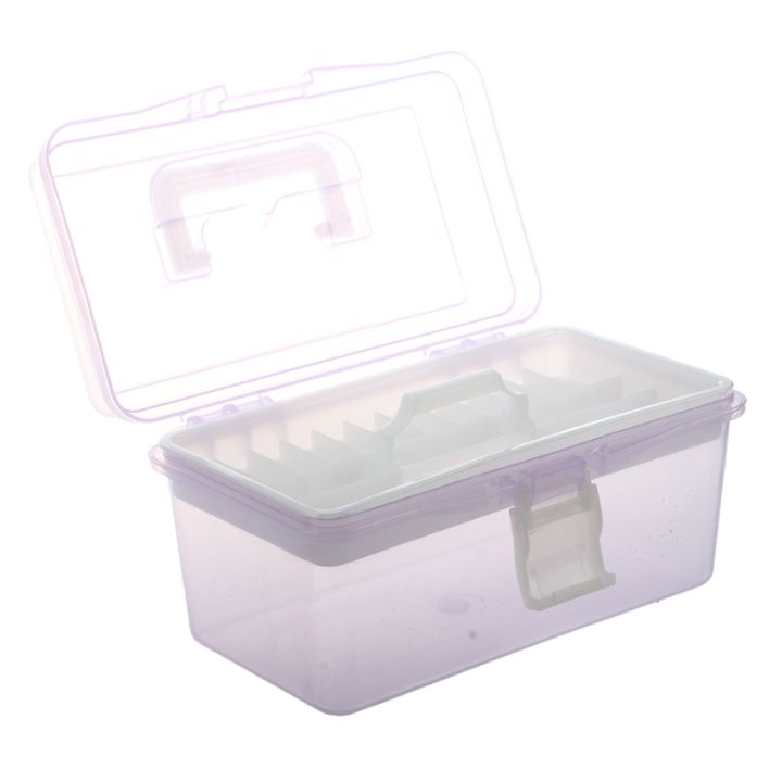 Plastic Handle 2 Layer Hardware Tools Storage Box, Clear Purple | Lazada PH