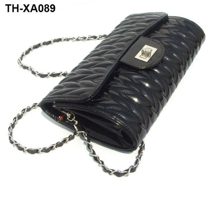แฟชั่นเกาหลีอินเทรนด์สีดำกระเป๋าใบเล็กกระเป๋าสะพายโซ่ผู้หญิงกระเป๋า-messenger-1096-มีช่อง-1096