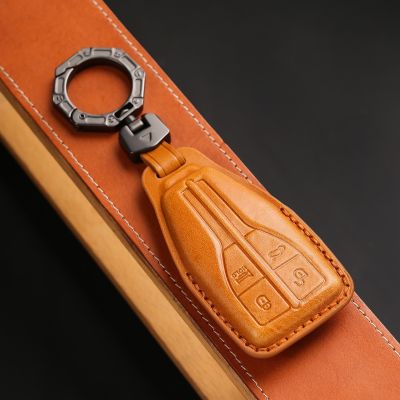 4 Button Smart Key Fov Cover Case Car Keyring Shell for Hongqi H5 H7 H9 HS5 Hs7 HS9 Genuine Leather