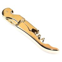 【CW】
 Gold Plated Corkscrew Hinge Waiters Wine Bottle Opener SCVD889