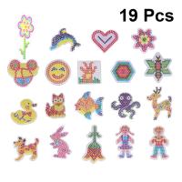 19pcs Hama Beads 5mm Pegboards For Kids Craft Fuse Beads 3D Puzzle Pegboards Patterns DIY Template learning toys for children