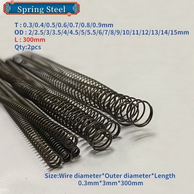 2Pcs Compressed Spring Pressure Spring Small Springs Wire Diameter 0.3-0.9mm Outer Diameter 5mm-14mm Length 300mm Electrical Connectors