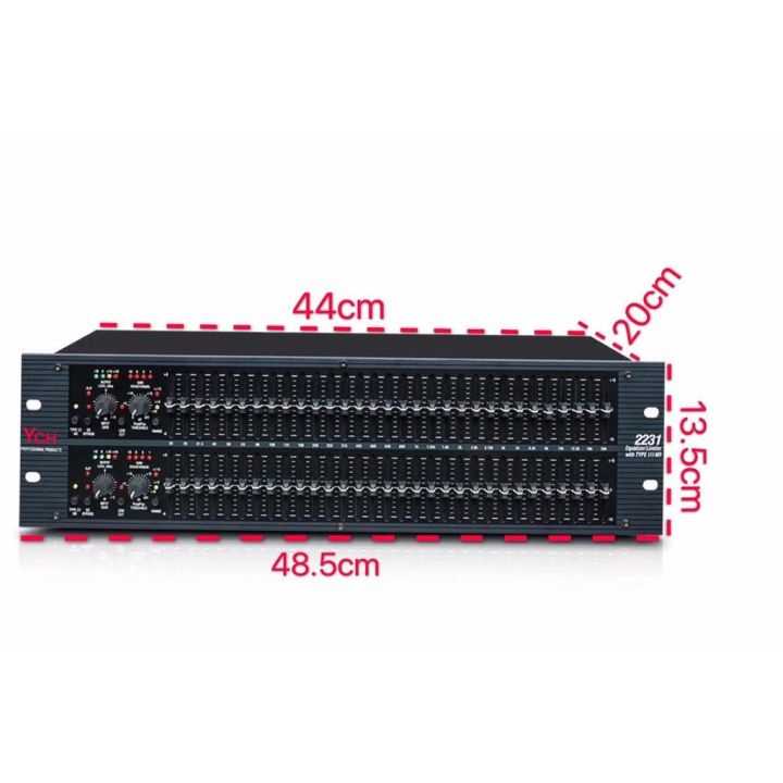 ych-2231-equalizers-เครื่องปรับแต่งความถี่สัญญาณเสียง-อีคิว-หรือตัวปรับแต่งเสียง-มี-limiter-ในตัว-31-band-x-2-stereo-ych-รุ่น-2231