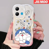 JIUMOO เคสสำหรับ Infinix Smart 6 HD Smart 6 Plus Smart 7ลายการ์ตูนโดราเอมอนดีไซน์ใหม่เนื้อครีมลายคลื่นเคสเคสมือถือนิ่มกันกระแทกแบบใสโปร่งใสลายกล้องถ่ายรูปเรียบง่ายอ่อนโยนฝาครอบป้องกัน