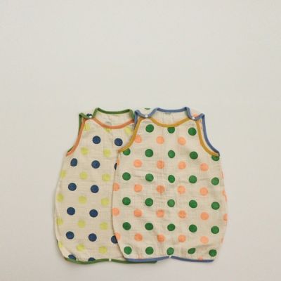 Summer toddler cotton Tummy protecting polka-dot sleeping bag Infants thin colorful dot sleeveless sleepers