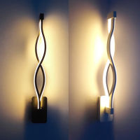 LED Wall Light Aluminum Alloy Wave Design Wall Light Home Bedroom Hallway Staircase Wall Mounted LED Bedside Lamp