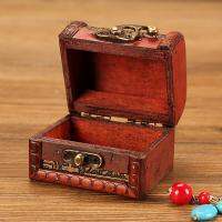 【hot】❆  1PC Antique Wood Chest Storage Jewelry Organizer