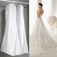 Wedding Dust Cover Widened Double-sided White Non-woven Thickened Long Tail Dress Bag Clothing Dust Jacket Spot Wardrobe Organisers