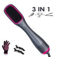 3 IN 1 Hair Dryer Hot Air Brush Styler Hair Straightener Curler Comb Roller One Step Electric Ion Dryer International Voltage