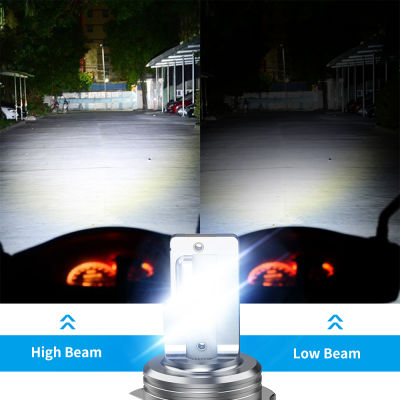 รถจักรยานยนต์หลอดไฟ LED BA20D LED Moto แสง12โวลต์6000พันสีขาว H4ไฟต่ำสูงเปลี่ยนไฟหน้าสำหรับรถมอเตอร์ไซด์รถ A U โคมไฟ