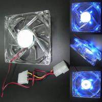 12 โวลต์พัดลมสีฟ้า/RGB ไฟ LED Quad 4-LED 80 มิลลิเมตรพีซีเคสคอมพิวเตอร์ระบายความร้อน 80*80*25 มิลลิเมตร 4Pin เชื่อมต่อ