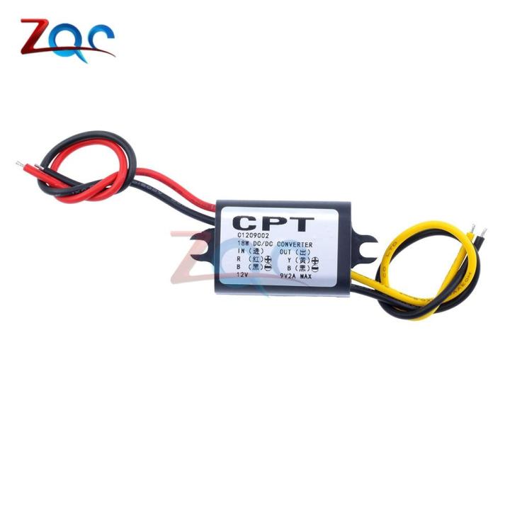 tech-savvy-dc-to-dc-converter-12v-step-down-to-9v-2a-15w-dc-inverter-commutator-translator-โมดูลกันน้ำ