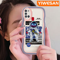 YIWESAN เคส A21s ปลอกสำหรับ Samsung แฟชั่นสำหรับนักบินอวกาศดีไซน์ใหม่ขอบกันกระแทกแบบใสนิ่มเคสมือถือโปร่งใสลายกล้องถ่ายรูปเรียบง่ายอ่อนโยนป้องกัน