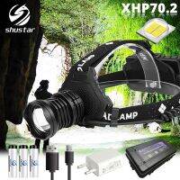 Powerful LED Headlamp With XHP70.2 Lamp bead Fishing Headlight 5 lighting modes waterproof Telescopic zoom camping lamp