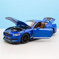 1/32 Simulation Ford Mustang Shelby GT350 Supercar Model Toy Alloy Metal Pull Back Music Kids Toys Sports Car For Decoration