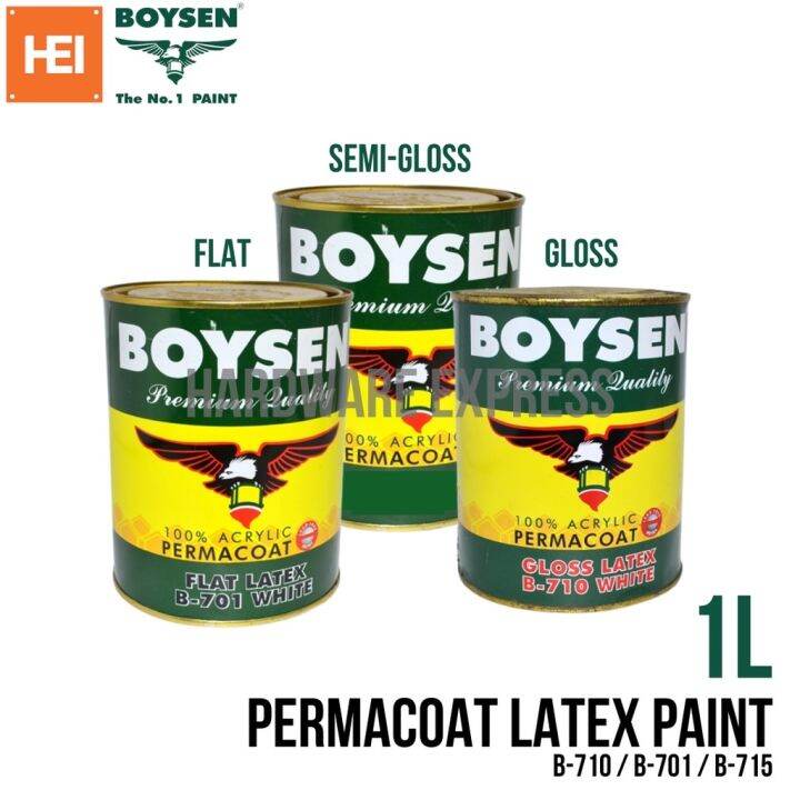 BOYSEN Latex Paint 1L (Flat / SemiGloss White) Lazada PH