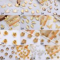 20pc/lot Metal Alloy Copper Flowers Leaves Butterfly Leaf Beads Caps Gold Plated For Jewelry Crafts Making Materials Accessories Beads