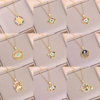 【DT】hot！ New In Punk Colorful Pendant Necklaces Female Neck Chain Jewelry