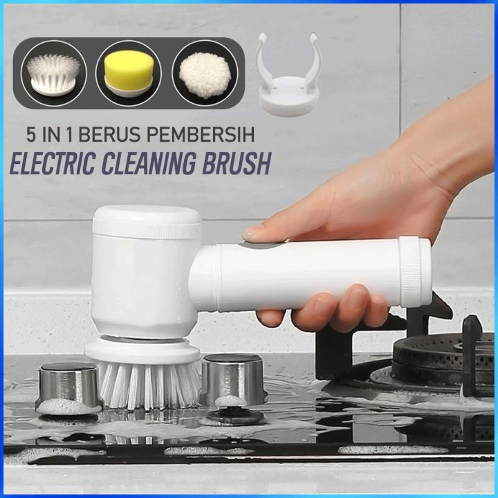 3 In 1 Electric Spin Scrubber Rechargeable Cleaning Brush Kitchen Hand-held Magic  Brush Cleaner for