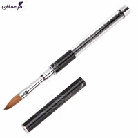 【CW】Monja Rhinestone Metal Kolinsky Nail Art Sculpture Carving Brush Acrylic Liquid Powder Flower Shaping Painting Bead Dotting