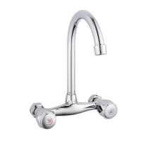 Wall Mounted Hot And Cold Kitchen Faucet Wall Kitchen Mixers Kitchen Sink Tap 360 Degree Swivel Flexible Hose Double Holes