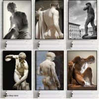 David Greek Statue Artwork-ประติมากรรมปูนปลาสเตอร์ภาพวาดผ้าใบ &amp; Wall พิมพ์โปสเตอร์สำหรับ Home &amp; Living Room Decor 0919