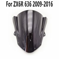 กระจกบังลมหน้ารถสปอยเลอร์สีดำใสสำหรับ ZX6R 6R ZX 636 2009-2010-2012-2013-2014-2015-2016ระบบกันลม