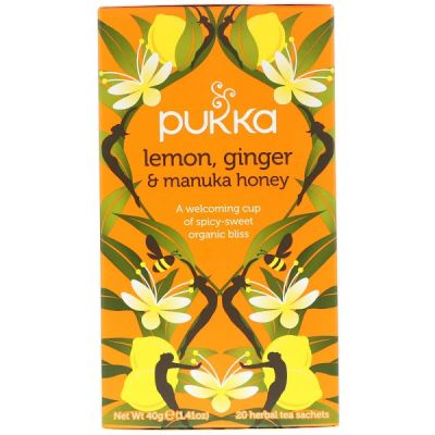 Premium for U📌ชา PUKKA Organic Herbal Tea LEMON GINGER &amp; MANUKA HONEY ชาสมุนไพรออแกนิค ชาเพื่อสุขภาพจากประเทศอังกฤษ 1 กล่องมี20 ซอง📌